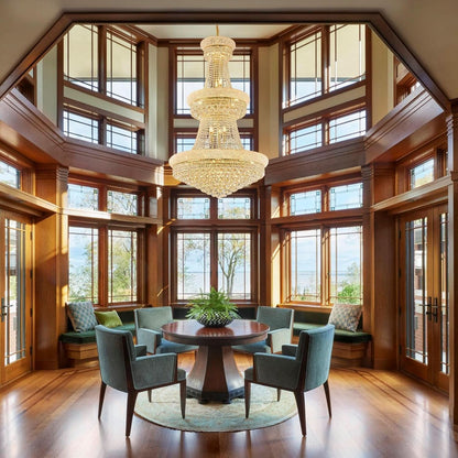 Luxury Golden Finish Crystal Chandelier