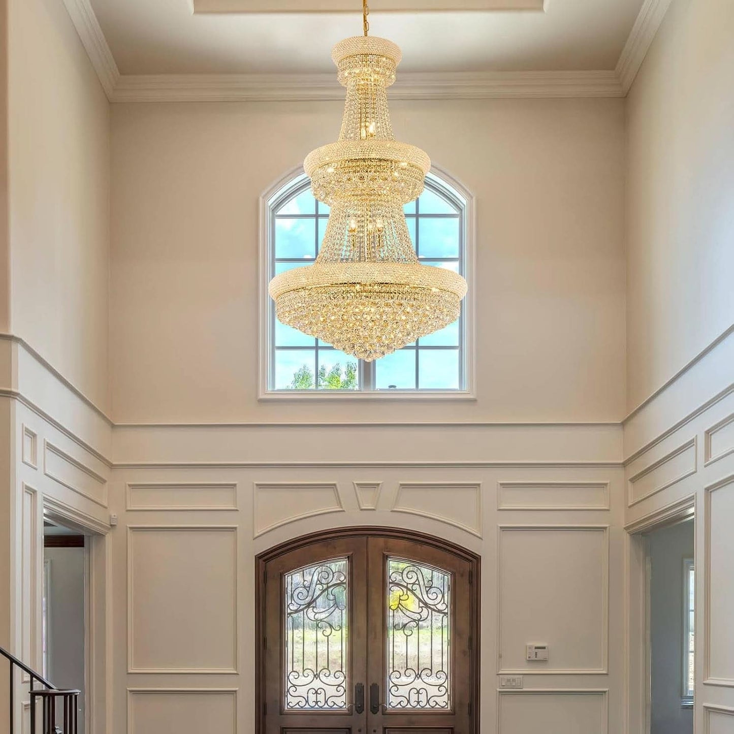 Luxury Golden Finish Crystal Chandelier