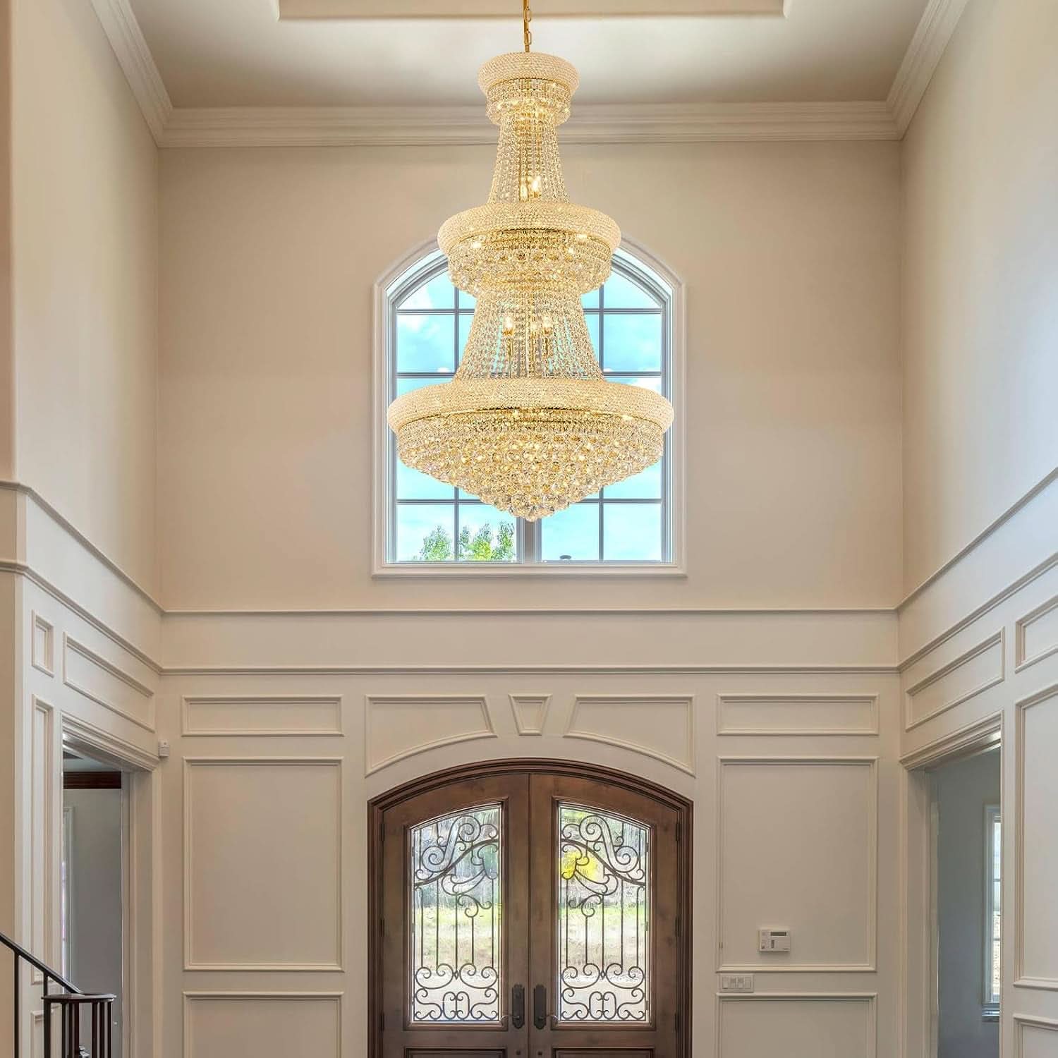 Luxury Golden Finish Crystal Chandelier
